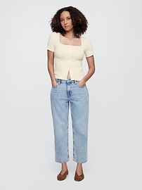 Ribbed Squareneck Top