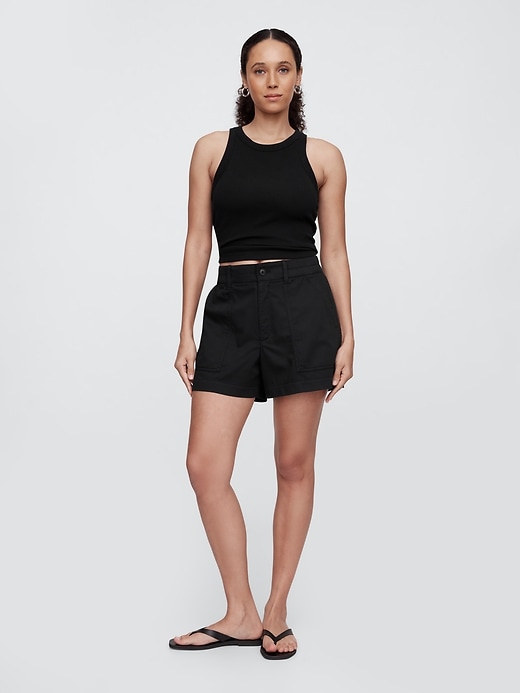 Image number 1 showing, High Rise 4" Khaki Girlfriend Shorts