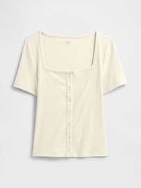 Ribbed Squareneck Top