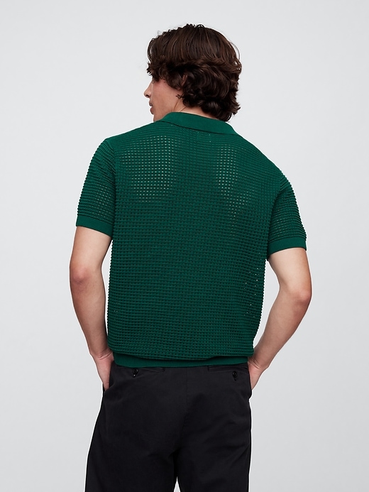 Image number 2 showing, Crochet Johnny Collar Polo Shirt