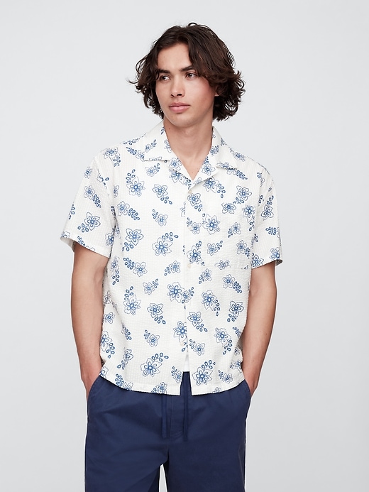 Image number 1 showing, Seersucker Shirt in Boxy Fit