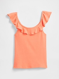 Kids Ribbed Ruffle Tank Top