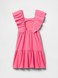 Kids Textured Flutter Sleeve Dress