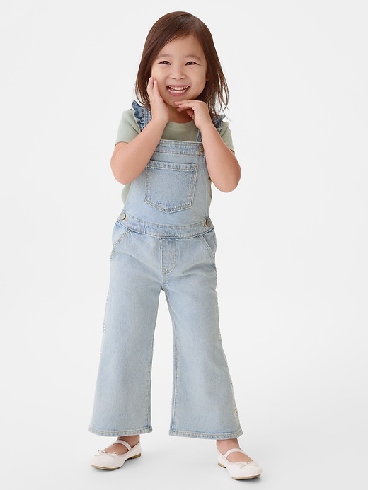 Toddler Ruffle Denim Overalls