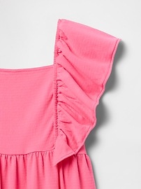 Kids Textured Flutter Sleeve Dress