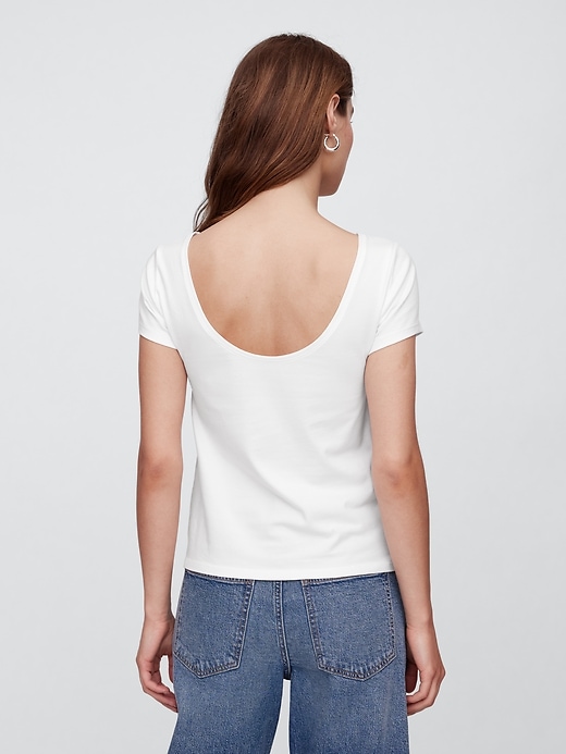 Image number 2 showing, Boatneck Open-Back T-Shirt