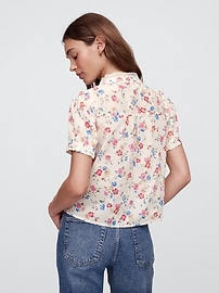Relaxed Lace Puff Sleeve Top