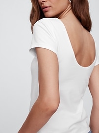 Boatneck Open-Back T-Shirt
