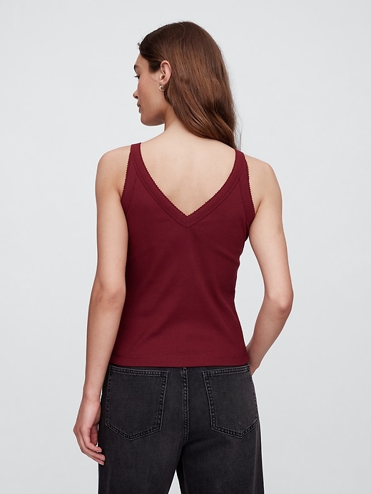 Image number 2 showing, Ribbed V-Neck Tank Top