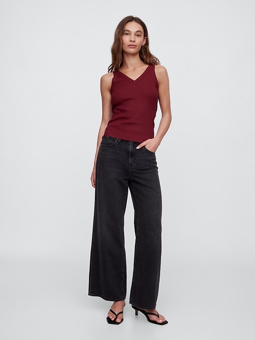 Image number 3 showing, Ribbed V-Neck Tank Top