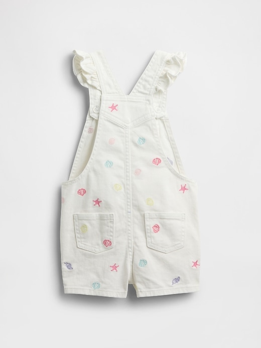 Image number 2 showing, Toddler Denim Ruffle Shortalls