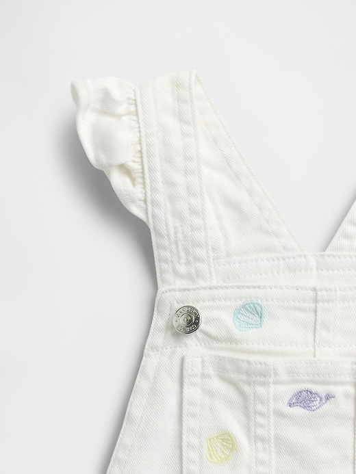 Image number 3 showing, Toddler Denim Ruffle Shortalls