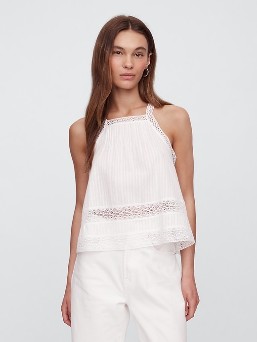 Image number 1 showing, High Neck Lace Top