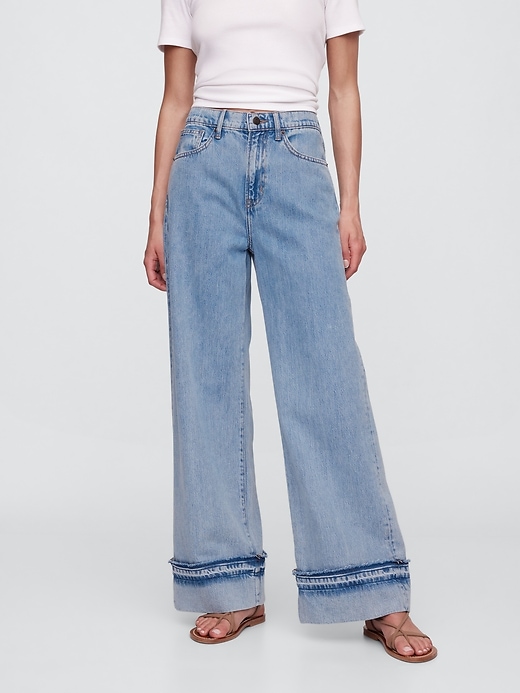 Image number 2 showing, High Rise SuperSoft Wide-Leg Jeans