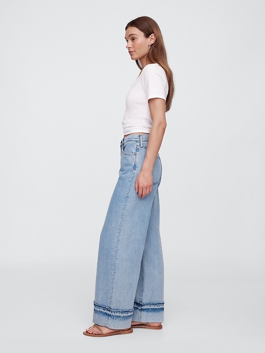 Image number 3 showing, High Rise SuperSoft Wide-Leg Jeans