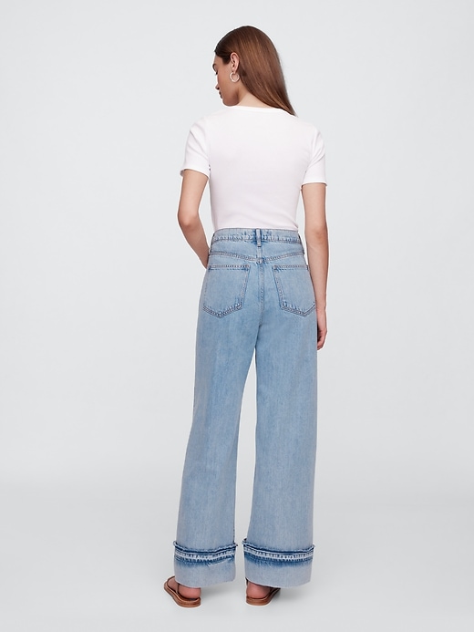 Image number 4 showing, High Rise SuperSoft Wide-Leg Jeans