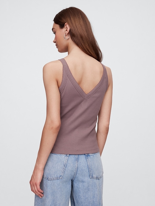 Image number 2 showing, Ribbed V-Neck Tank Top