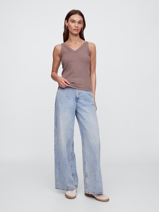 Image number 3 showing, Ribbed V-Neck Tank Top