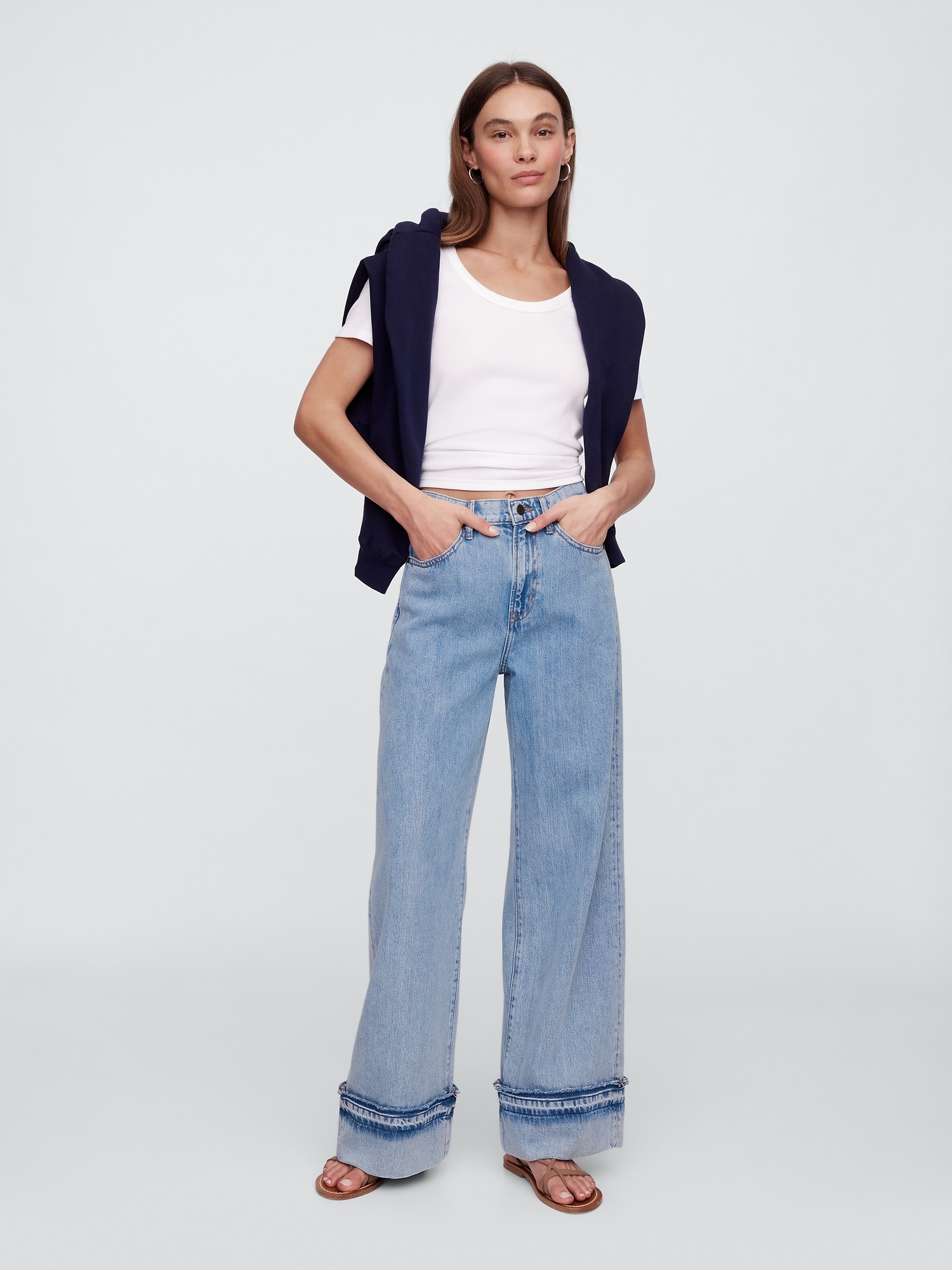 High Rise SuperSoft Wide-Leg Jeans