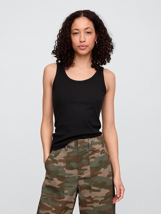 Image number 1 showing, Ribbed Scoopneck Tank Top