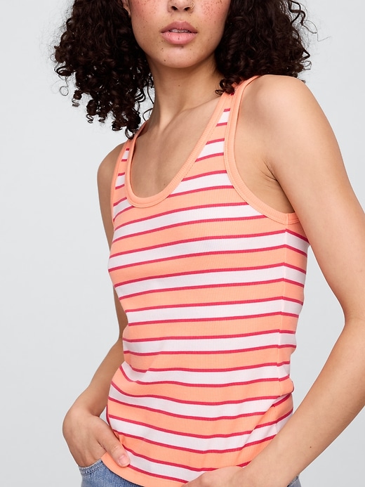 Image number 4 showing, Ribbed Stripe Scoopneck Tank Top