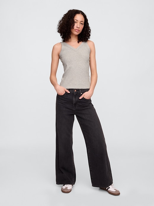 Image number 3 showing, Ribbed V-Neck Tank Top