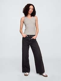 Ribbed V-Neck Tank Top