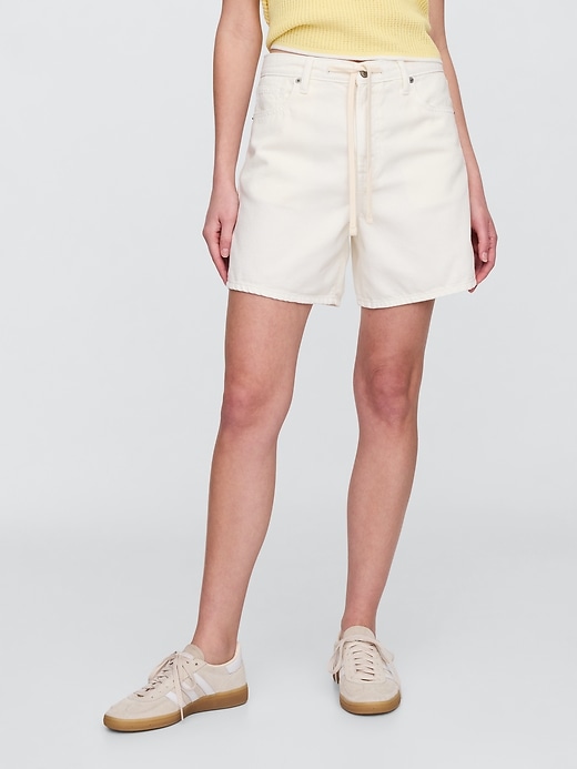 Image number 2 showing, High Rise Soft Pull-On Midi Denim Shorts