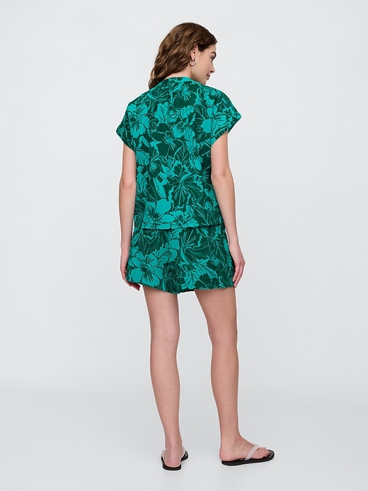 Image number 4 showing, High Rise Relaxed Pull-On Gauze Shorts