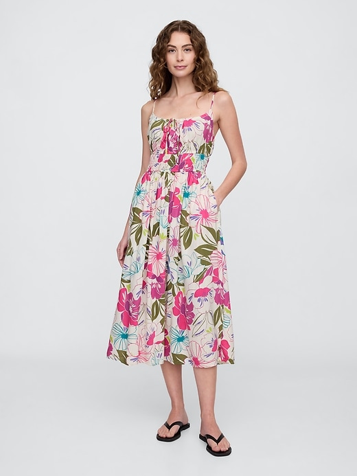 Image number 1 showing, Print Smocked Maxi Dress