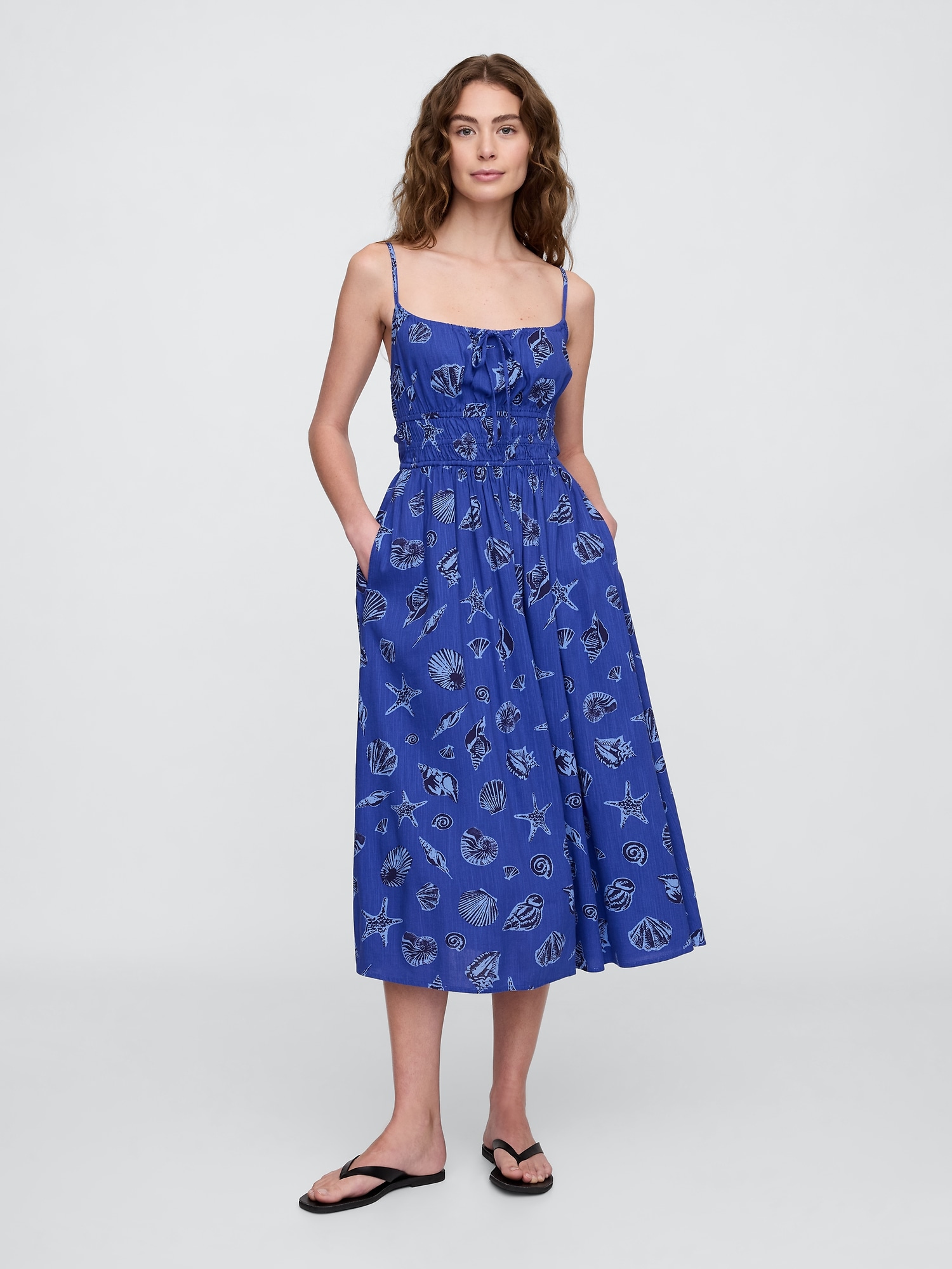 Print Smocked Maxi Dress