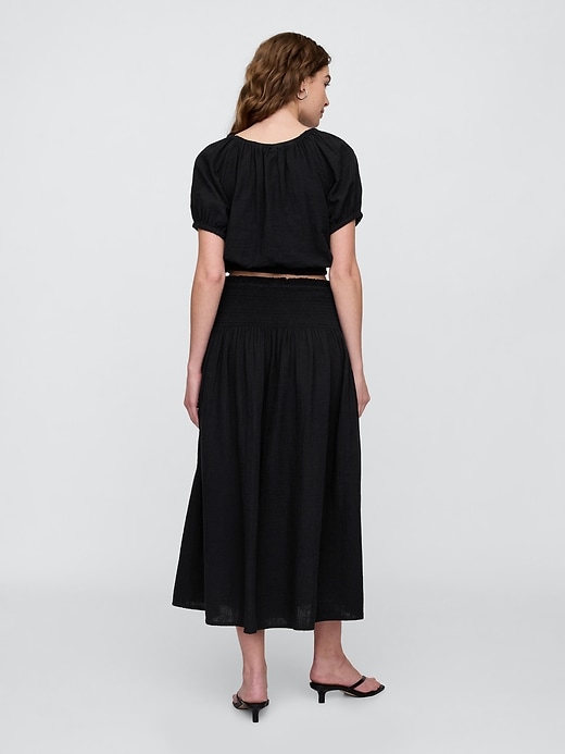 Image number 2 showing, Smocked Gauze Maxi Skirt