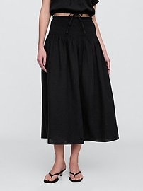 Smocked Gauze Maxi Skirt