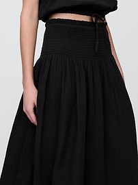 Smocked Gauze Maxi Skirt