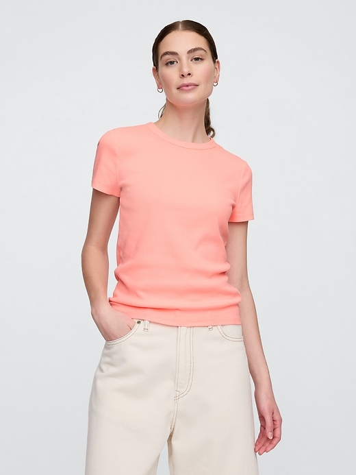 Image number 1 showing, Ribbed Crewneck T-Shirt
