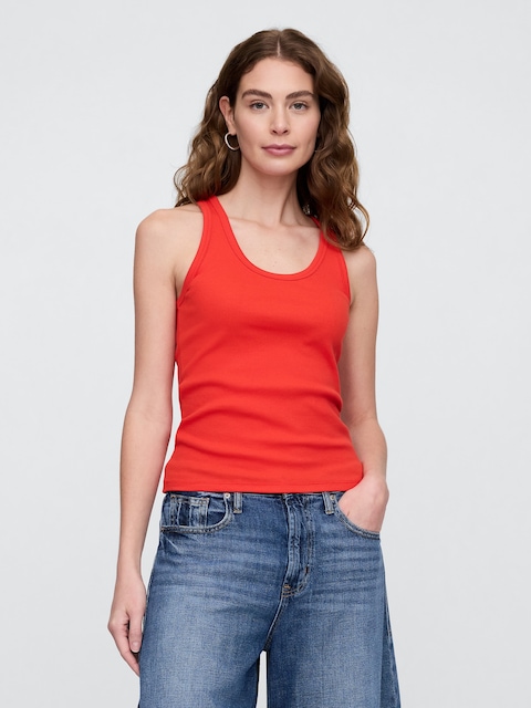 Ribbed Scoopneck Tank Top
