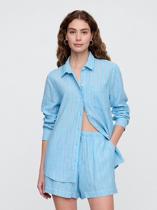 Image number 1 showing, Linen-Blend Easy Shirt