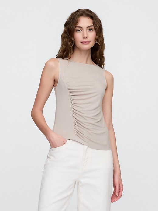 Image number 1 showing, Asymmetrical Ruched Tank Top
