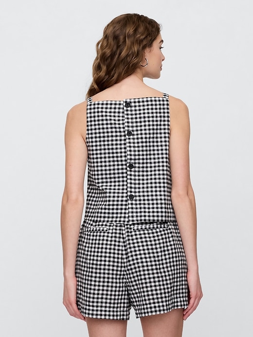 Image number 2 showing, Linen-Blend Apron Top
