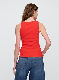 Ribbed Stripe Scoopneck Tank Top