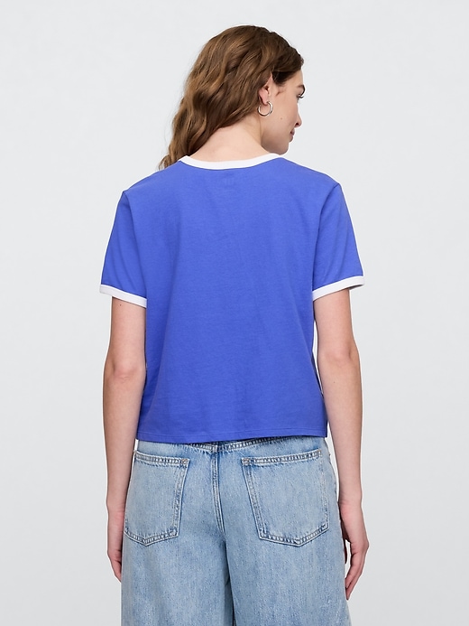 Image number 2 showing, Shrunken Graphic Ringer T-Shirt