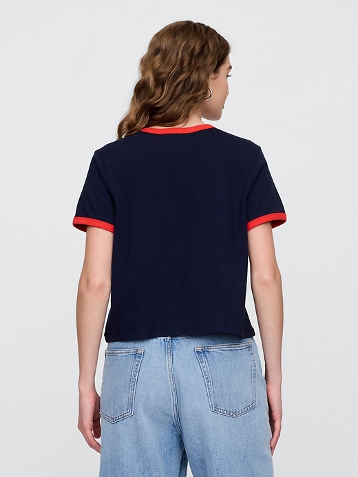 Image number 2 showing, Shrunken Graphic Ringer T-Shirt