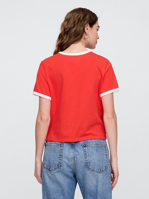 Image number 2 showing, Shrunken Graphic Ringer T-Shirt