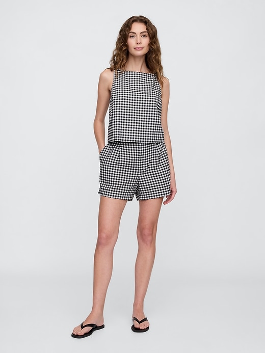 Image number 3 showing, Linen-Blend Apron Top