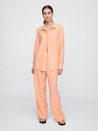 Linen-Blend Easy Shirt
