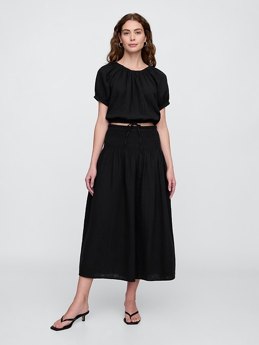 Image number 3 showing, Relaxed Gauze Tie-Hem Top
