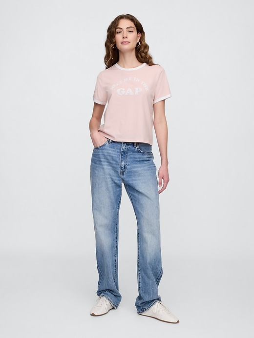 Image number 3 showing, Shrunken Graphic Ringer T-Shirt
