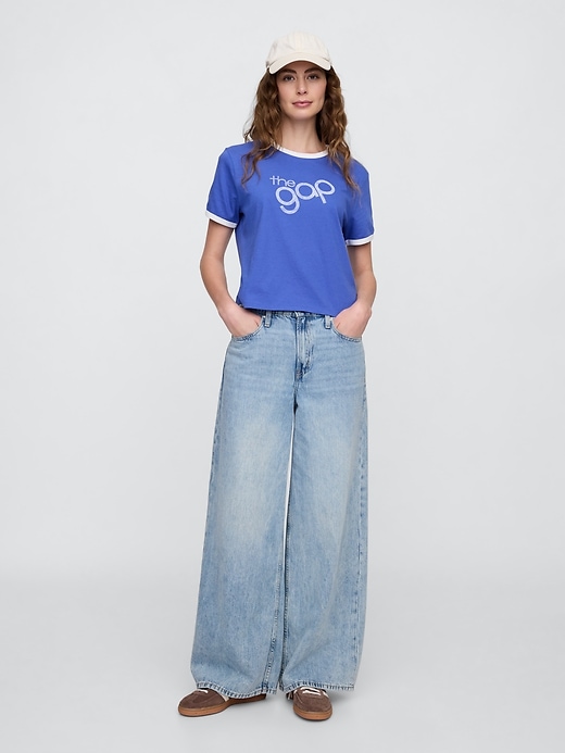 Image number 3 showing, Shrunken Graphic Ringer T-Shirt