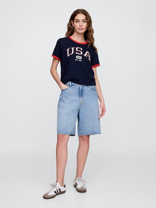 Image number 3 showing, Shrunken Graphic Ringer T-Shirt