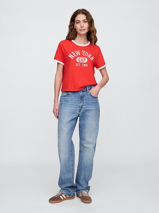 Image number 3 showing, Shrunken Graphic Ringer T-Shirt